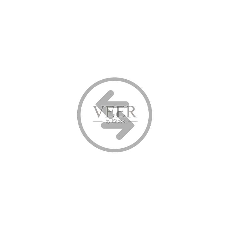 矢量灰色圆形水平对向箭头图标图标素材