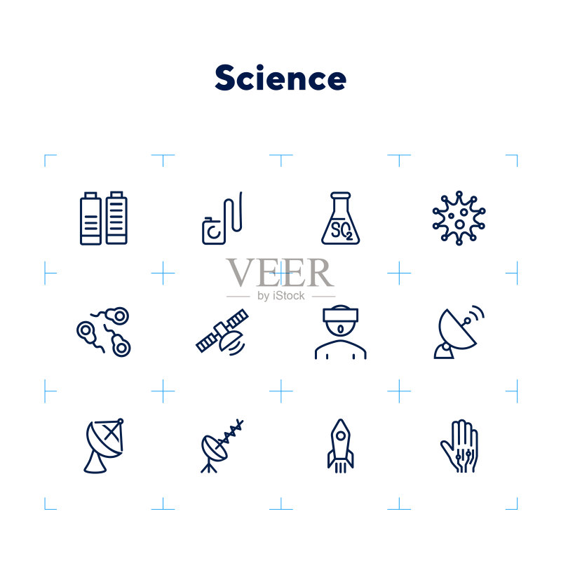 科学线性图标集图标素材