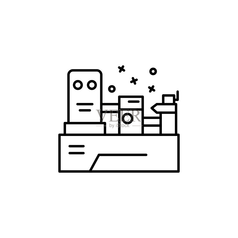 工厂车床工作图标:工业元素图标素材