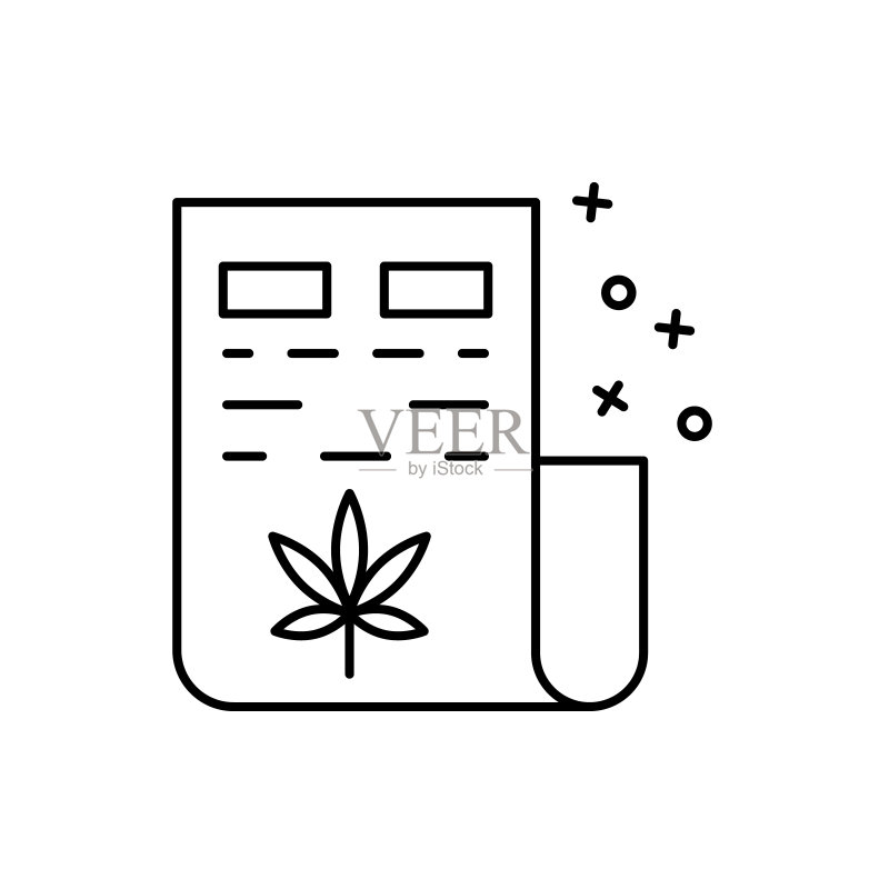 医生记录大麻图标。麻醉品图标元素图标素材