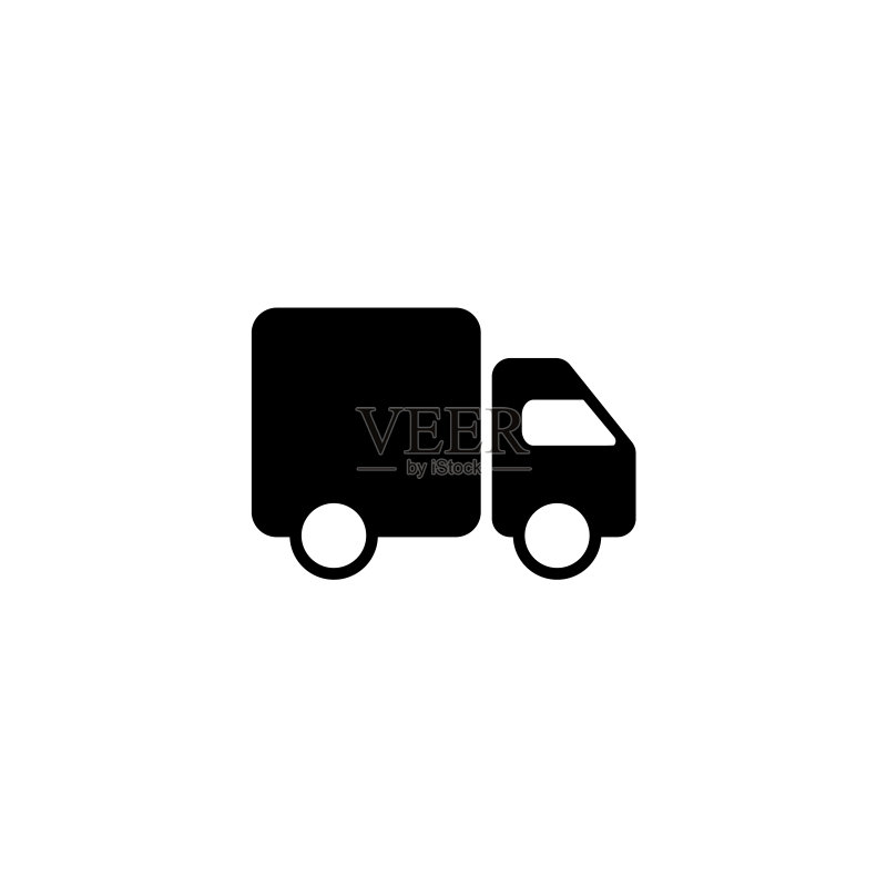 快速运输卡车:线条图标设计图标素材