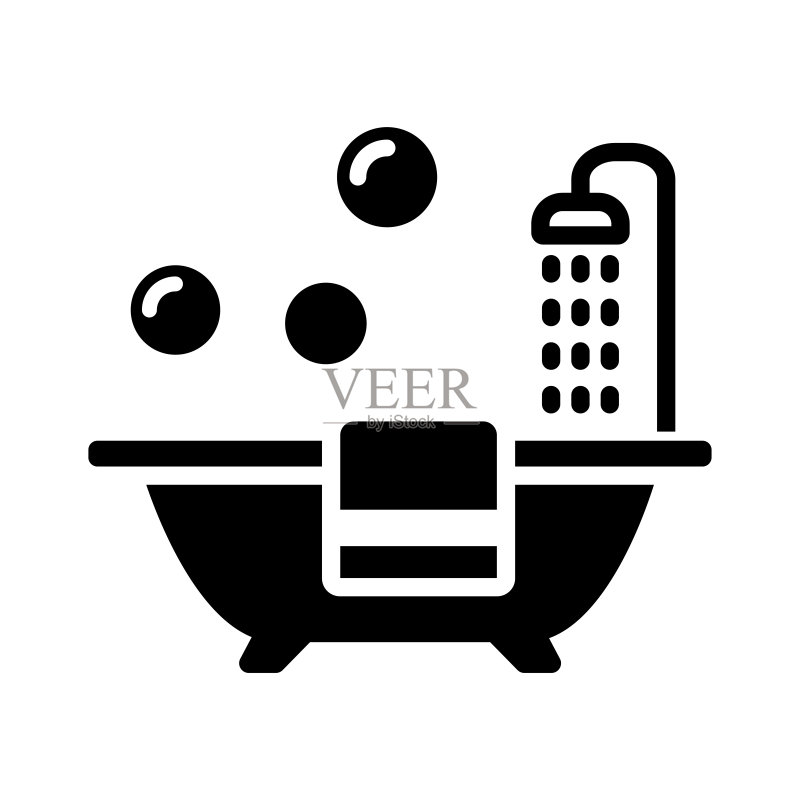 浴缸-浴室图标矢量设计模板图标素材