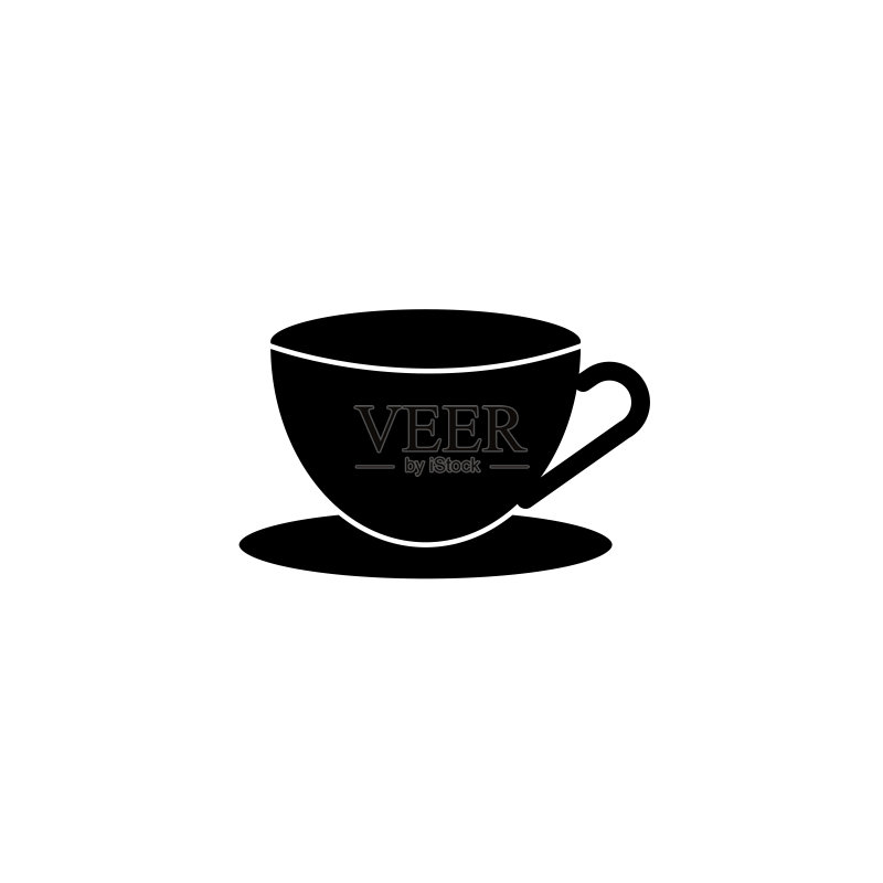 优雅的茶杯图标标志库存矢量图图标素材