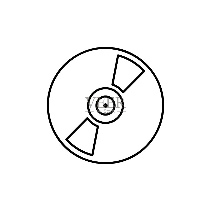 扁平风格CD光盘图标Logo元素插画,CD光盘设计矢量素材,EPS 10格式,适用于网页和移动端图标素材