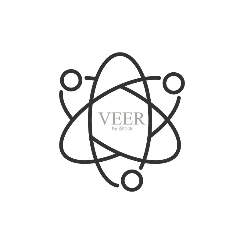 扁平风格科学图标:DNA细胞矢量插图在白色背景上,分子进化商业概念图标素材