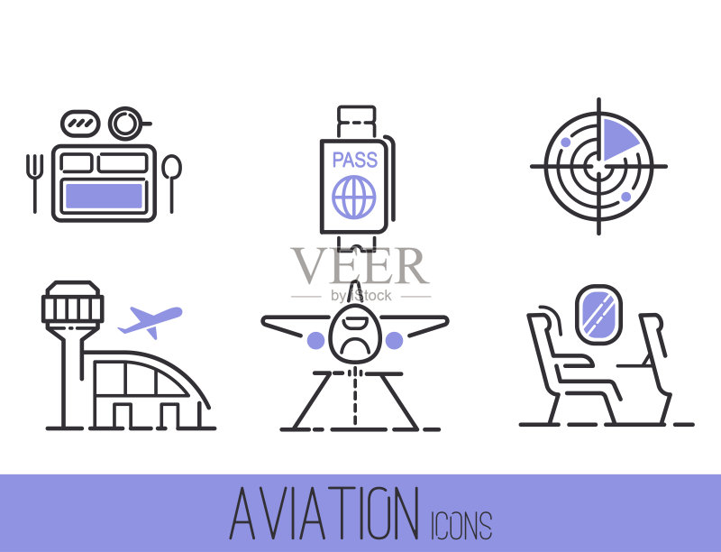 航空图标矢量集图标素材