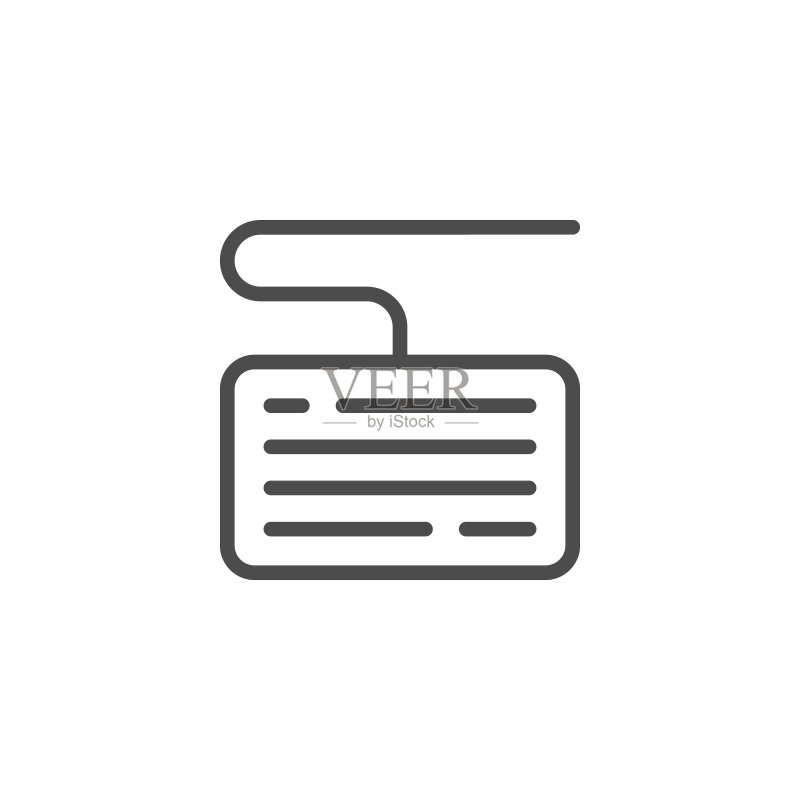 电脑键盘线性轮廓图标图标素材