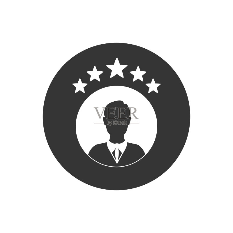 灰色背景上的评级矢量图标,评级透明度logo概念图标素材