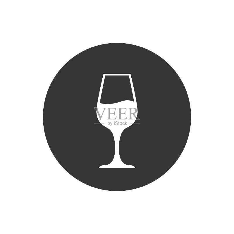 灰色背景上的葡萄酒图标符号矢量图图标素材