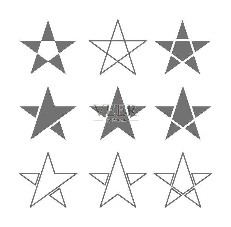 星星设计图标图标素材