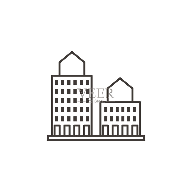 建筑,轮廓,图标 - 建筑矢量图标图标素材