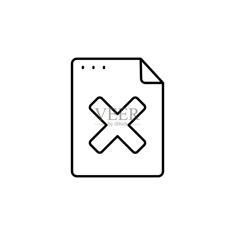 文件禁用图标:UI/UX网站或移动应用矢量线稿图标素材