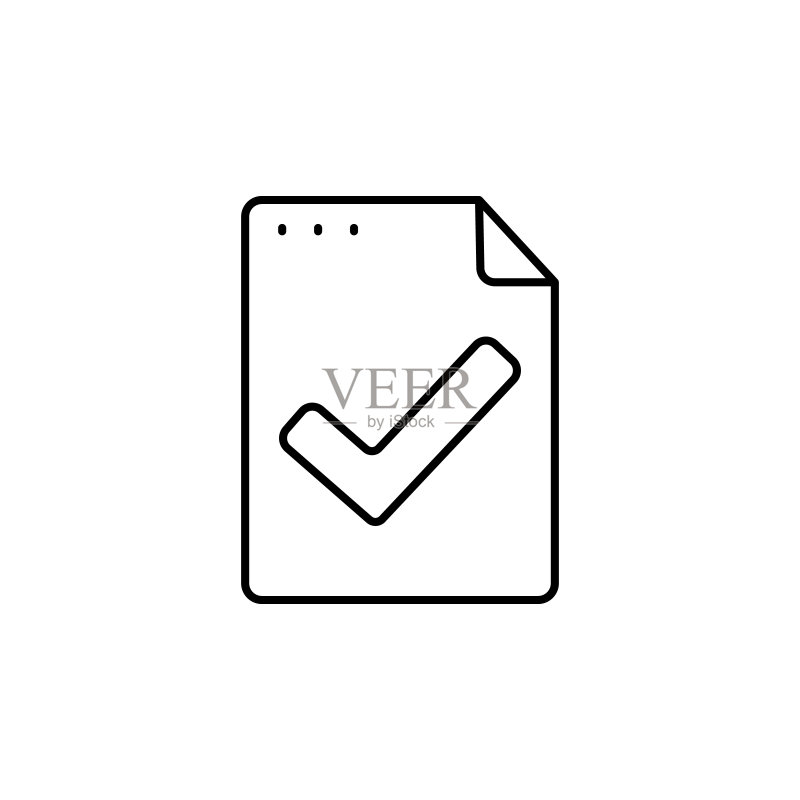 文件、文档、复选标记图标。用于UI和UX、网站或移动应用程序的简单线条矢量图标图标素材