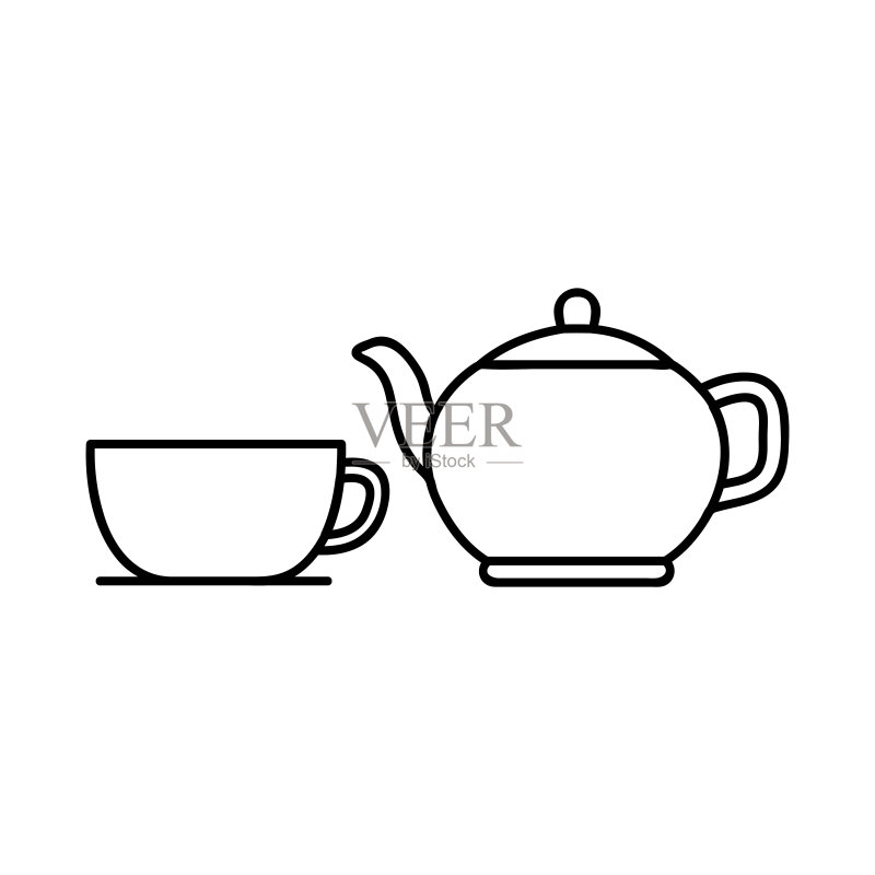 茶和茶壶,餐厅、咖啡馆和酒吧图标图标素材