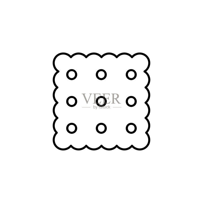 饼干图标。用于网页设计的白色背景上的饼干轮廓矢量图标图标素材