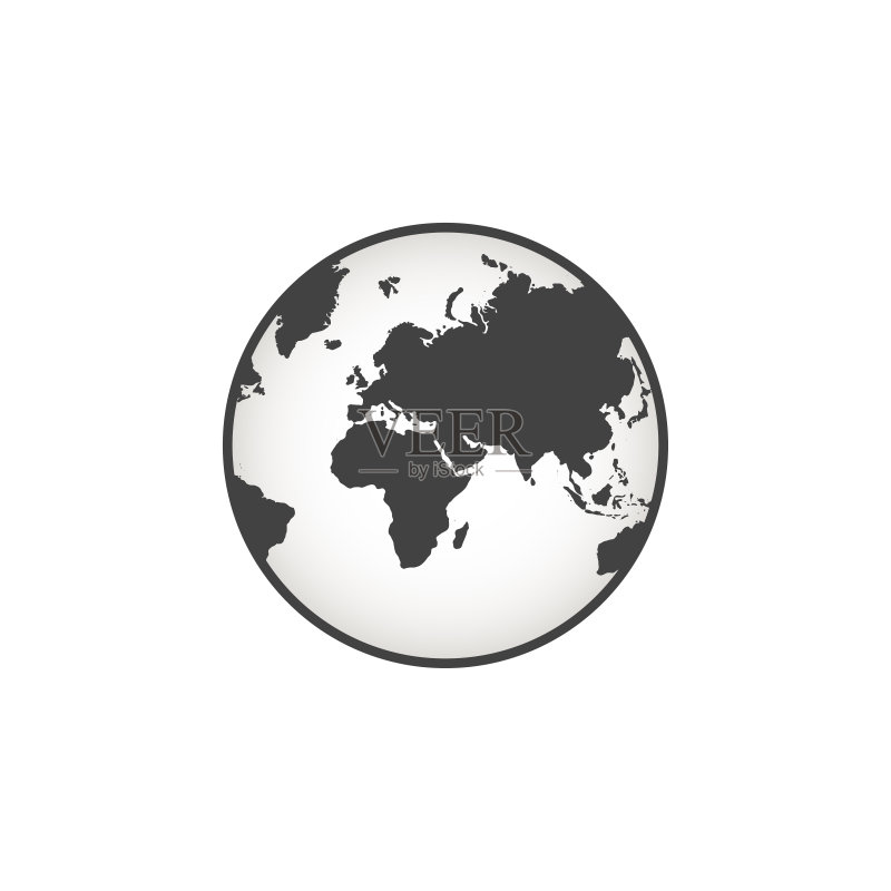 地球图标,地球行星世界,标志地图已隔离。矢量图例模板。图形元素图标素材