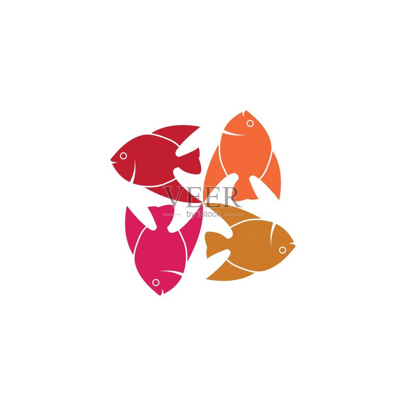 鱼形图标矢量插画设计图标素材