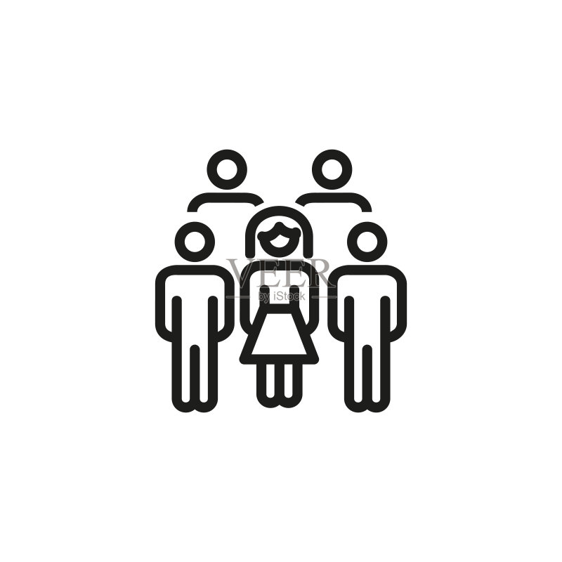 工程师团队细线图标图标素材