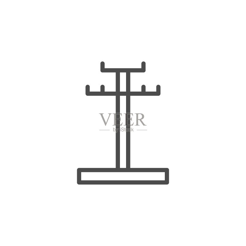 电线杆线路轮廓图标图标素材