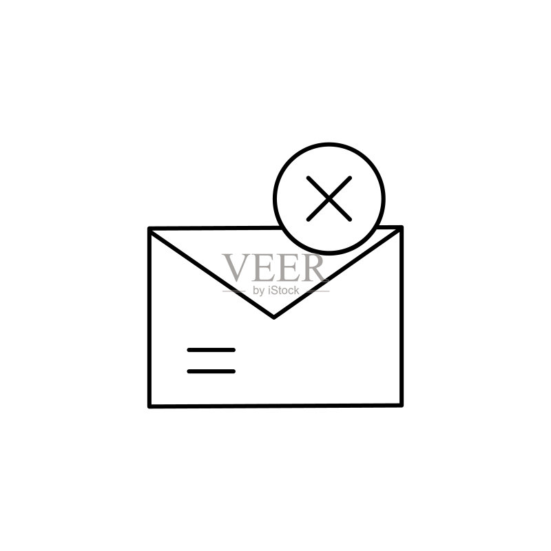 邮件删除信封图标。用于UI和UX、网站或移动应用的简笔信息传输矢量图标图标素材