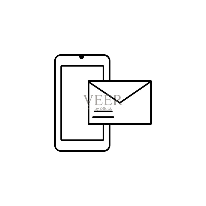 电话短信邮件图标:UI和UX信息传输线性矢量图,网站或移动应用图标素材