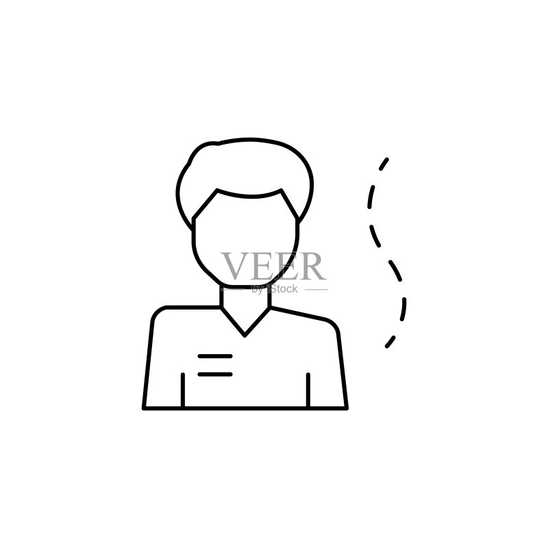男人肋骨脊椎骨折图标。用于UI和UX、网站或移动应用程序的人体骨骼简笔画矢量图标图标素材