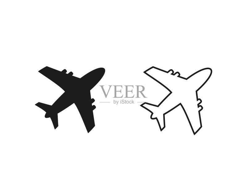 飞机线条图标集矢量图设计Logo模板图标素材