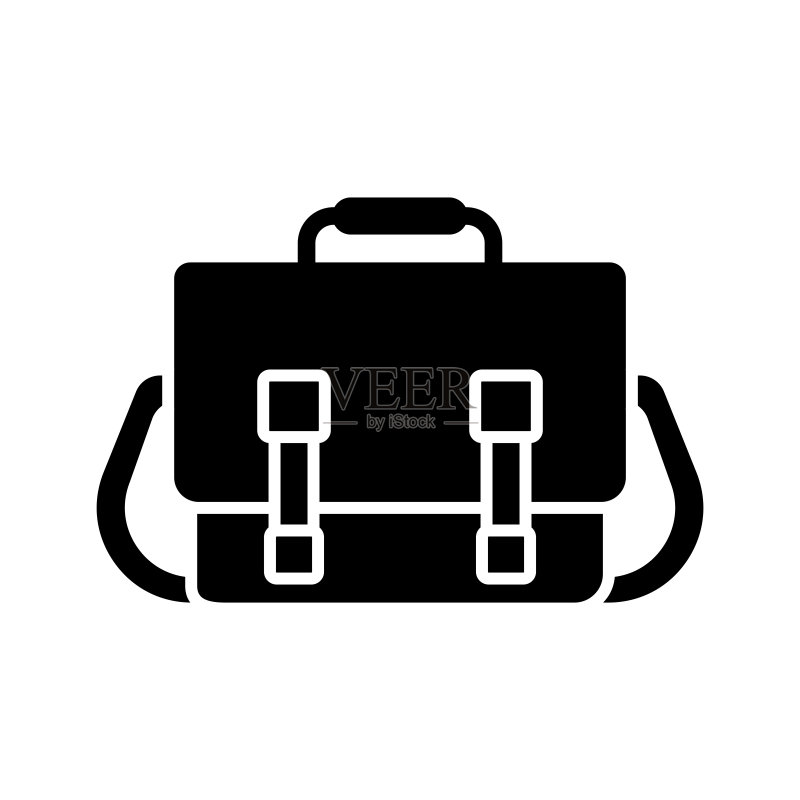 邮差包图标矢量图,白色背景上的扁平插图图标素材