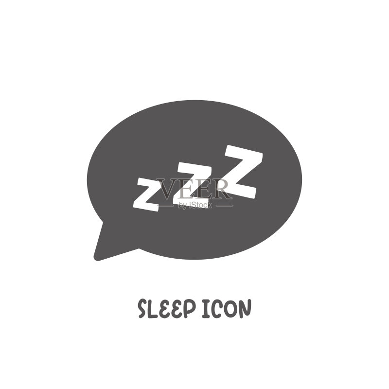 睡眠zzz图标简约扁平风格矢量图图标素材