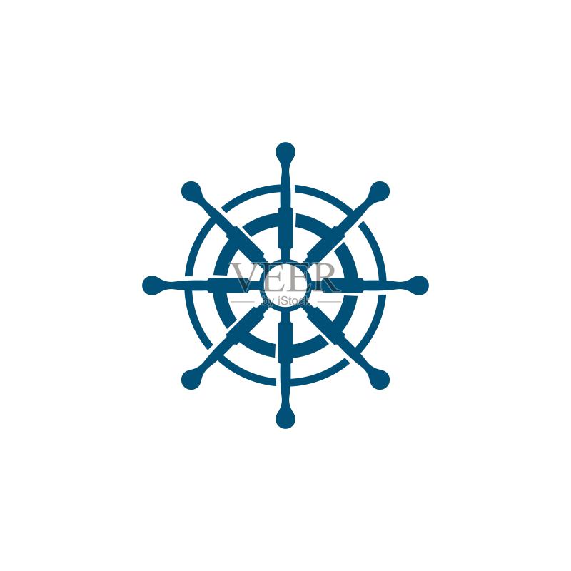 船舶方向盘矢量图标图标素材