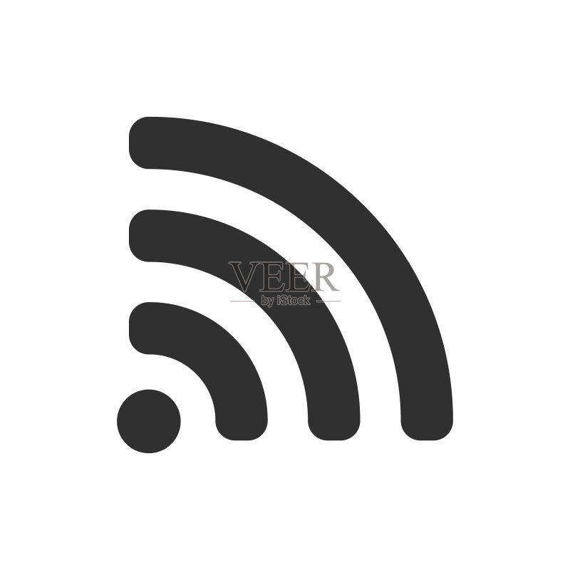 Wifi信号图标无线符号连接。Web网络连接标志符号。矢量图。隔离在白色背景上。图标素材