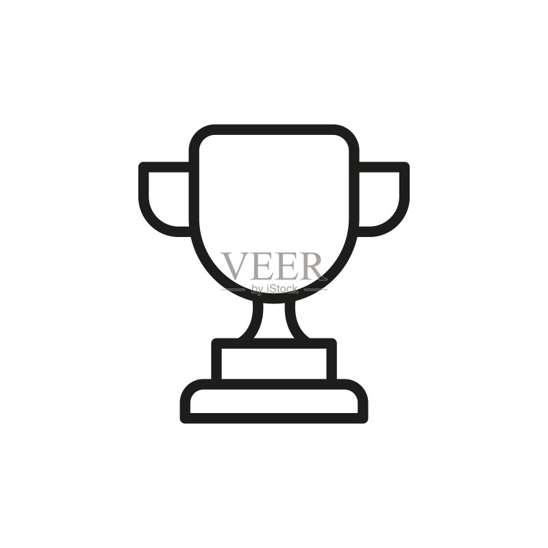 简洁的奖杯线条图标图标素材