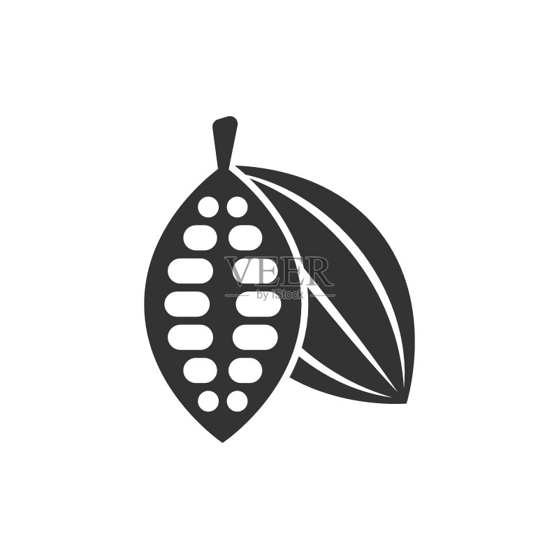 扁平风格的可可豆图标图标素材