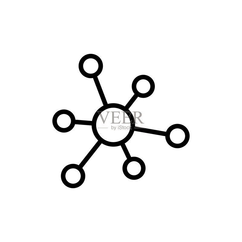 简单分子线性图标图标素材