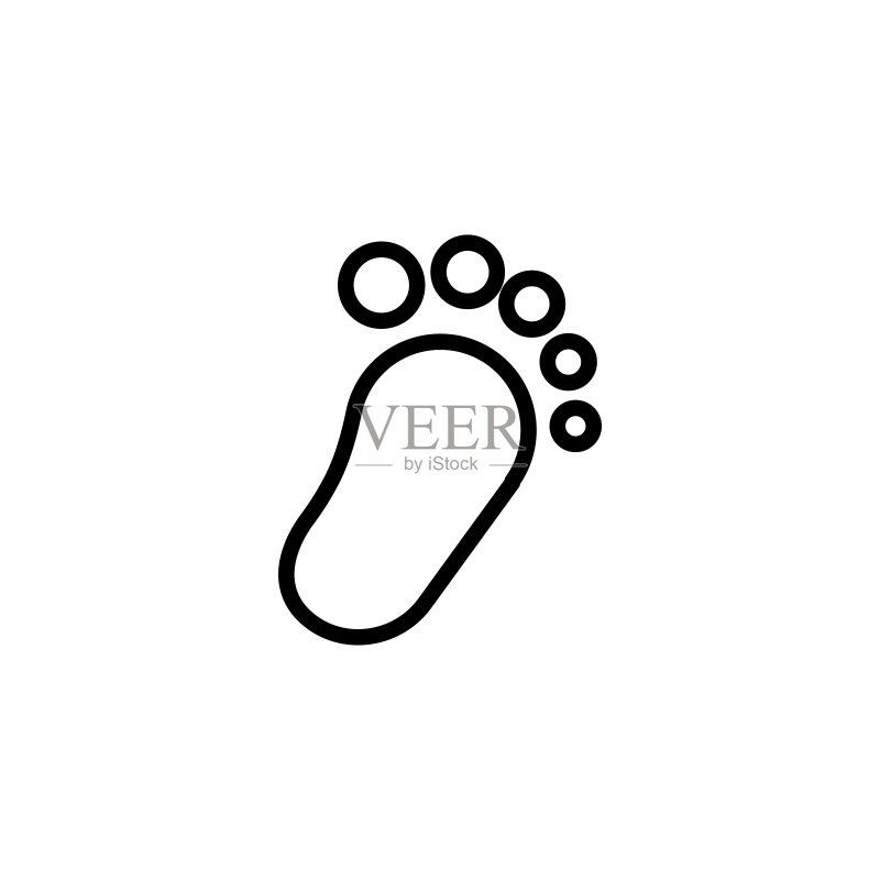 简约脚印线条图标图标素材