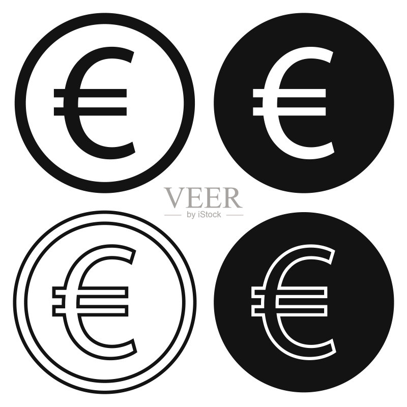 欧元硬币现金图标符号矢量素材图标素材