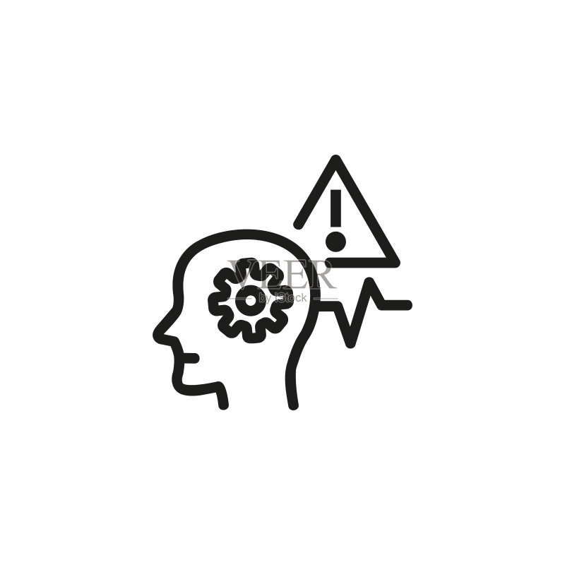 心理问题细线图标图标素材