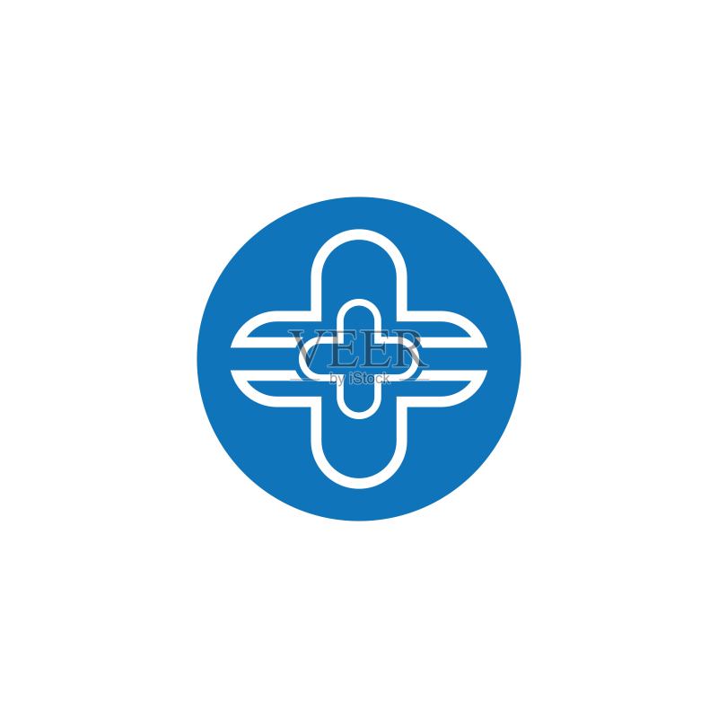 医学交叉矢量图标图标素材