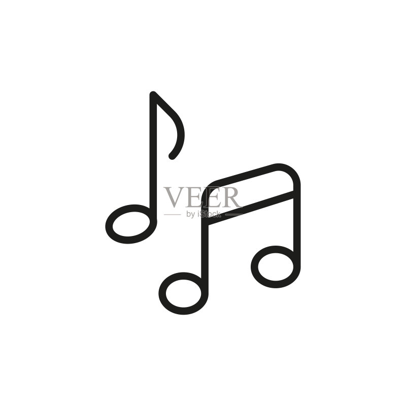 简约音符线条图标图标素材