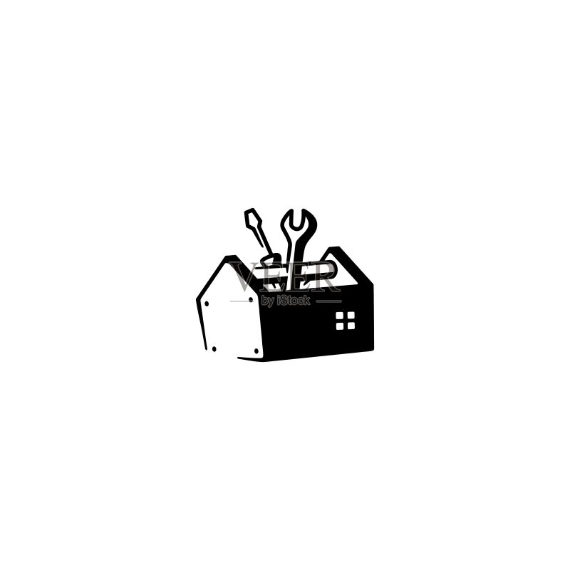 房屋维修工具箱矢量图标图标素材
