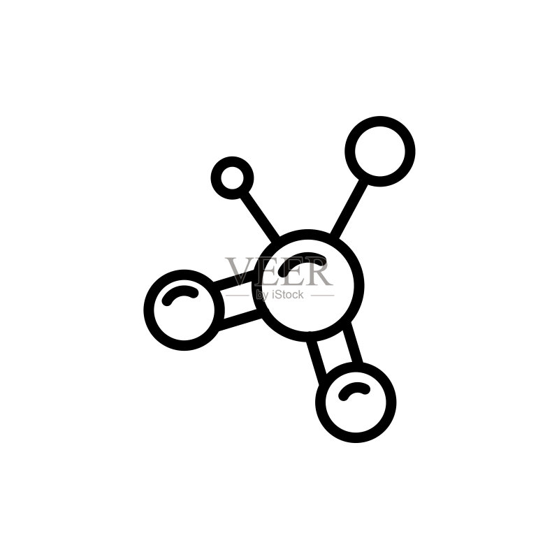 简单分子线性图标图标素材