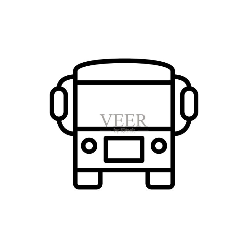 简约校车线型图标图标素材