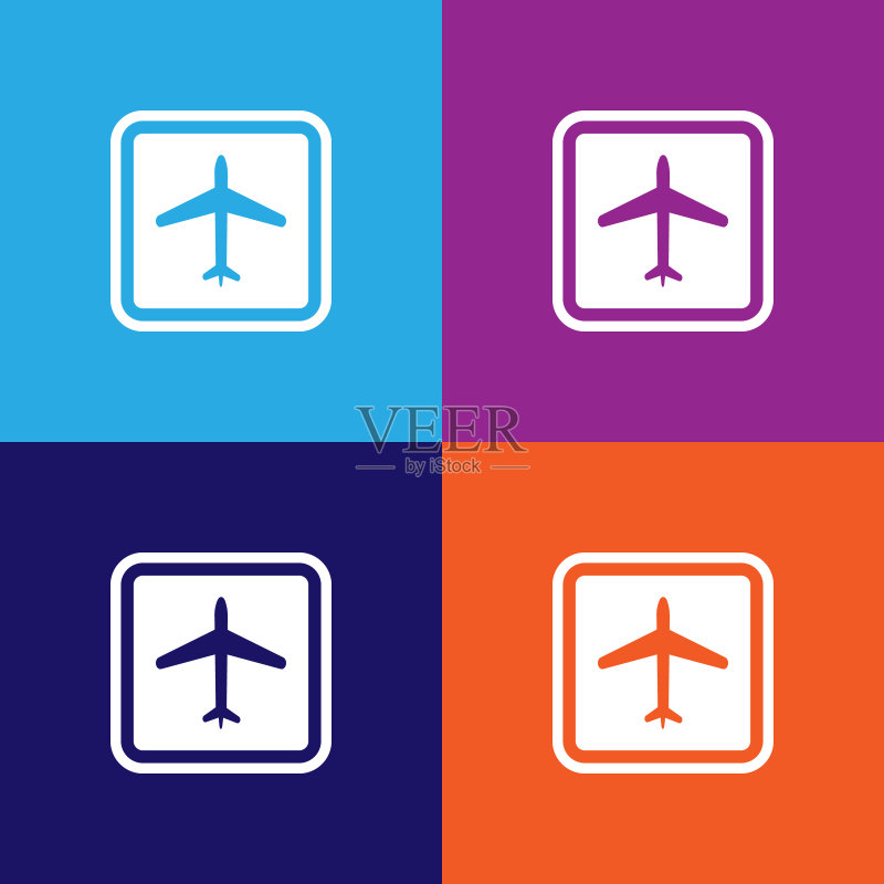 机场标志图标:旅行概念和Web应用元素图标素材