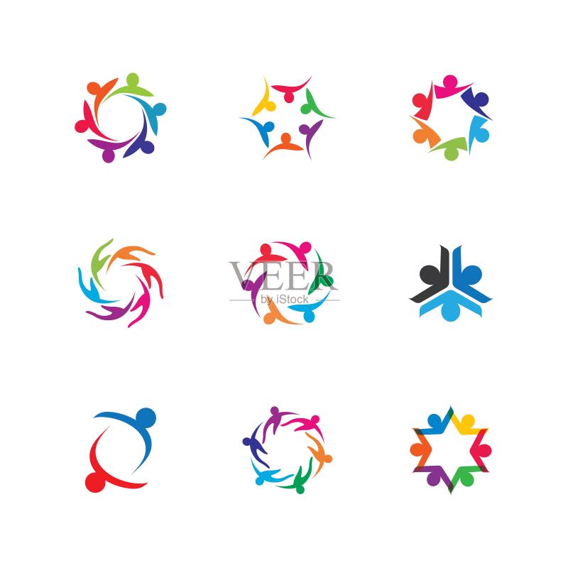 团队合作矢量图标图标素材