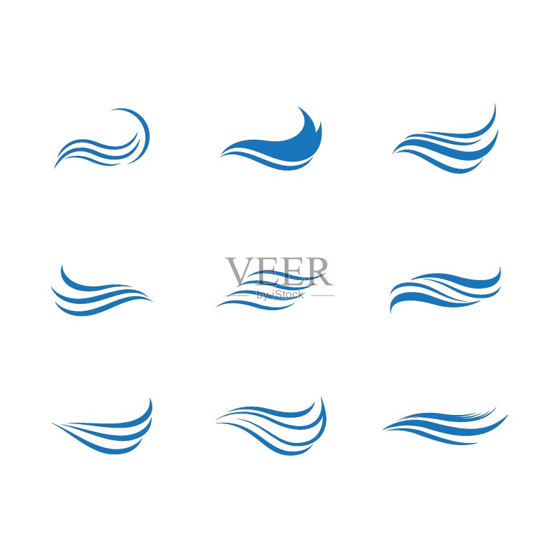 波浪符号矢量图标图标素材