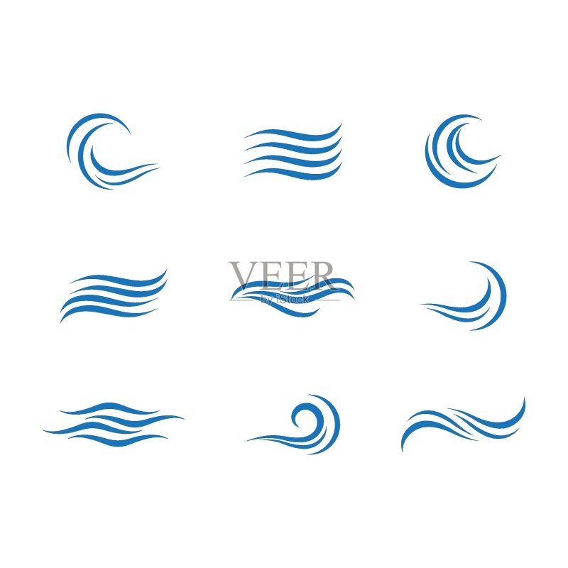波浪符号矢量图标图标素材