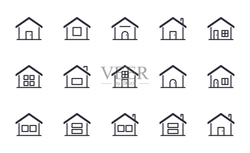 房屋、住宅、房地产矢量图标素材图标素材