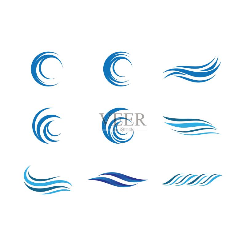波浪符号矢量图标图标素材
