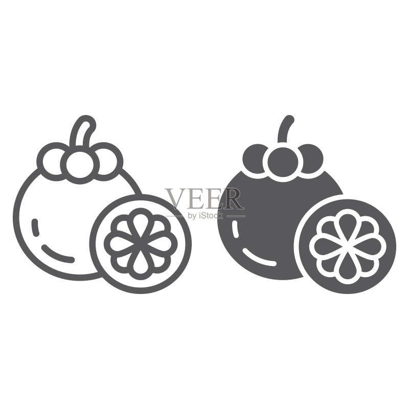 山竹线性图标图标素材