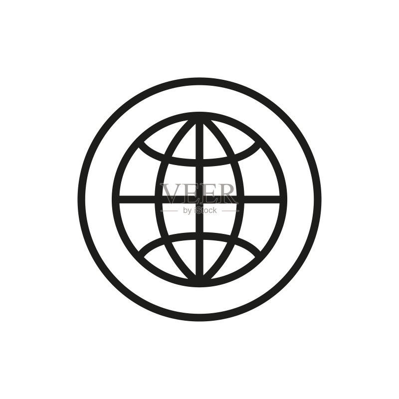 简约地球线条图标图标素材